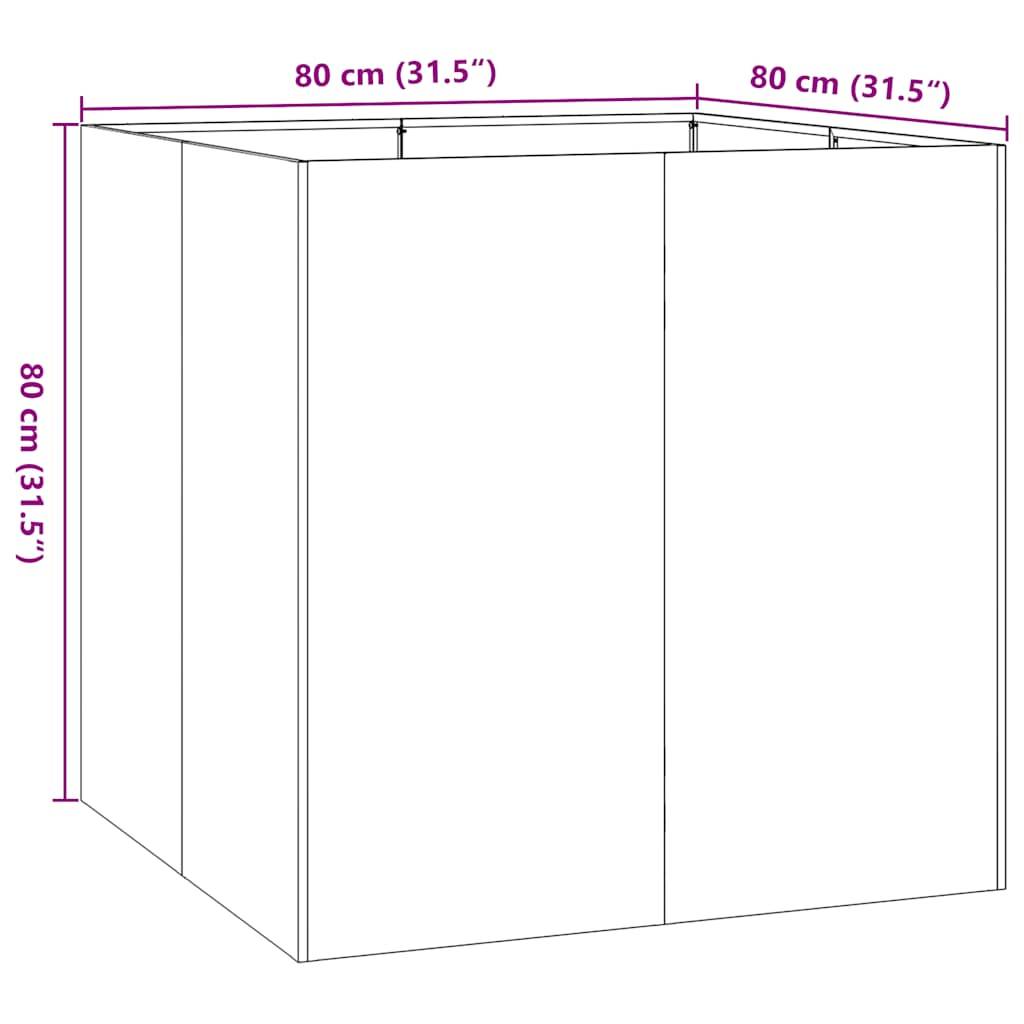 Jardinière acier inoxydable gris 80 x 80 x 80 cm - PANGIVO - Image 9