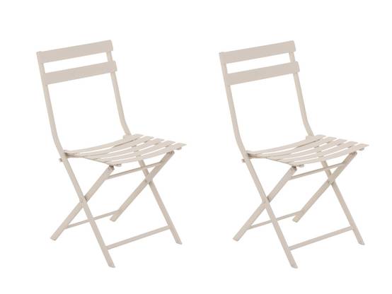 Hesperide - Lot de 2 Chaises de jardin métal pliante Greensboro Argile - Hespéride - Image 1