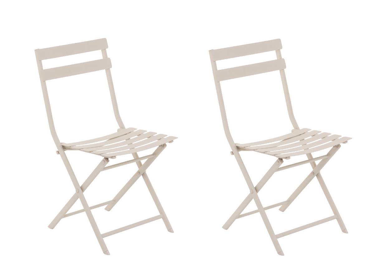 Hesperide - Lot de 2 Chaises de jardin métal pliante Greensboro Argile - Hespéride - Image 1