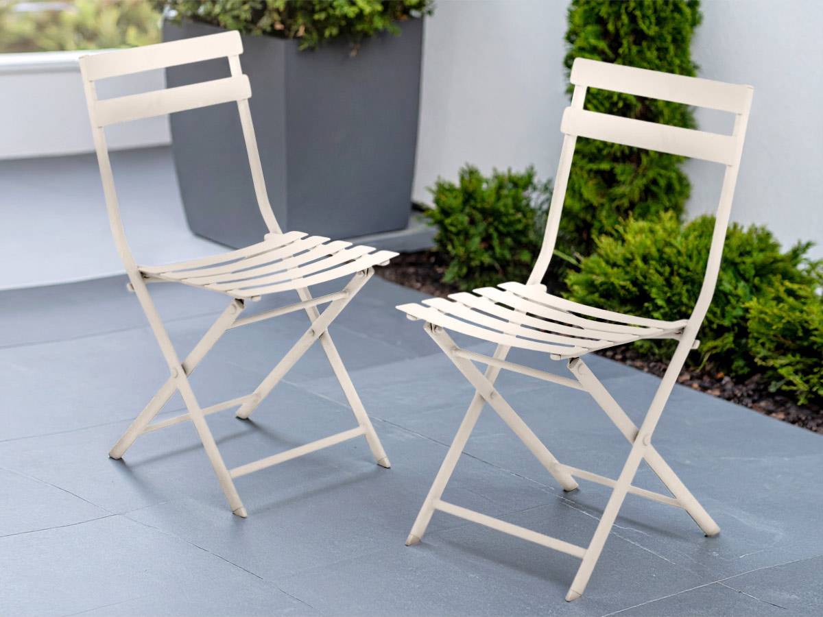 Hesperide - Lot de 2 Chaises de jardin métal pliante Greensboro Argile - Hespéride - Image 2