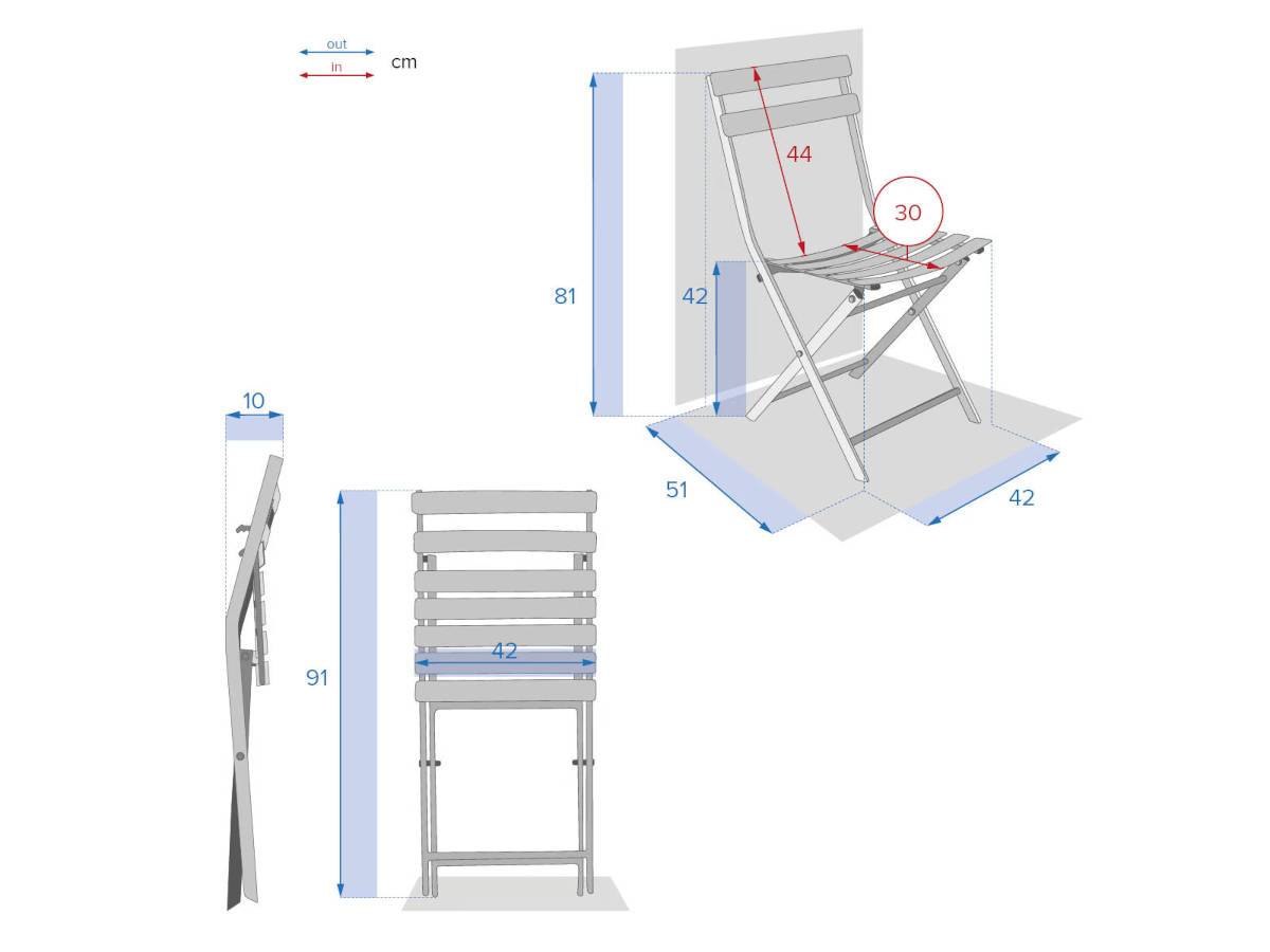 Hesperide - Lot de 2 Chaises de jardin métal pliante Greensboro Argile - Hespéride - Image 5