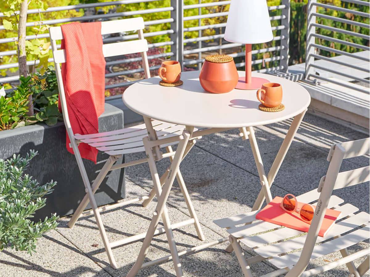 Hesperide - Lot de 2 Chaises de jardin métal pliante Greensboro Argile - Hespéride - Image 3