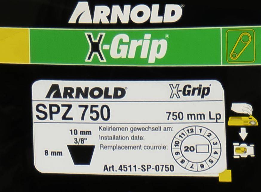 Arnold - Courroie trapézoïdale X-Grip V de type SPZ 750 Arnold - Imagen 2