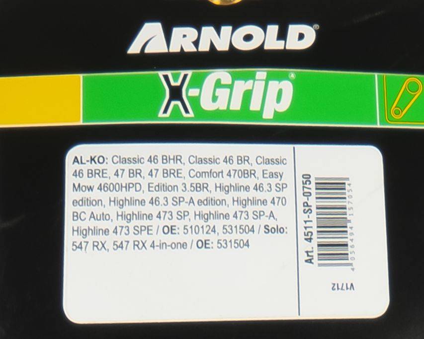 Arnold - Courroie trapézoïdale X-Grip V de type SPZ 750 Arnold - Imagen 3