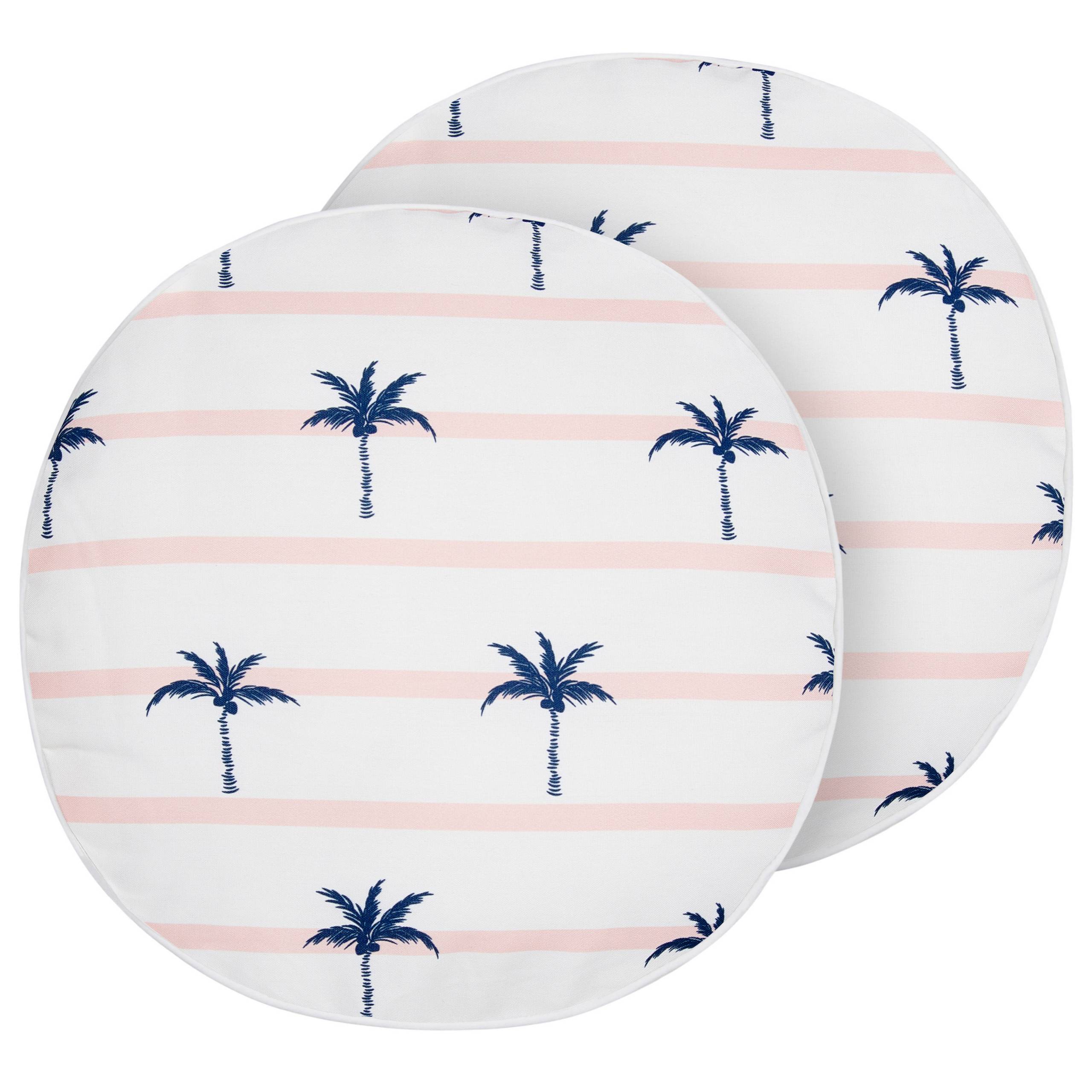 Beliani - 2 Coussins Décoratifs de Jardin Tissu Blanc à Motif de Palmiers 40 x 40 cm Très Confortable pour l'Extérieur ou Intérieur Housses Amovibles - Imagen 1