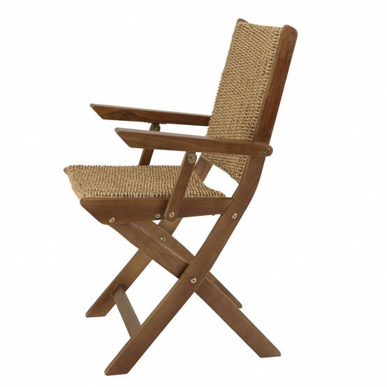 VICTOIRE - Lot de 2 fauteuils pliants acacia huilé et rotin synthétique - Image 9