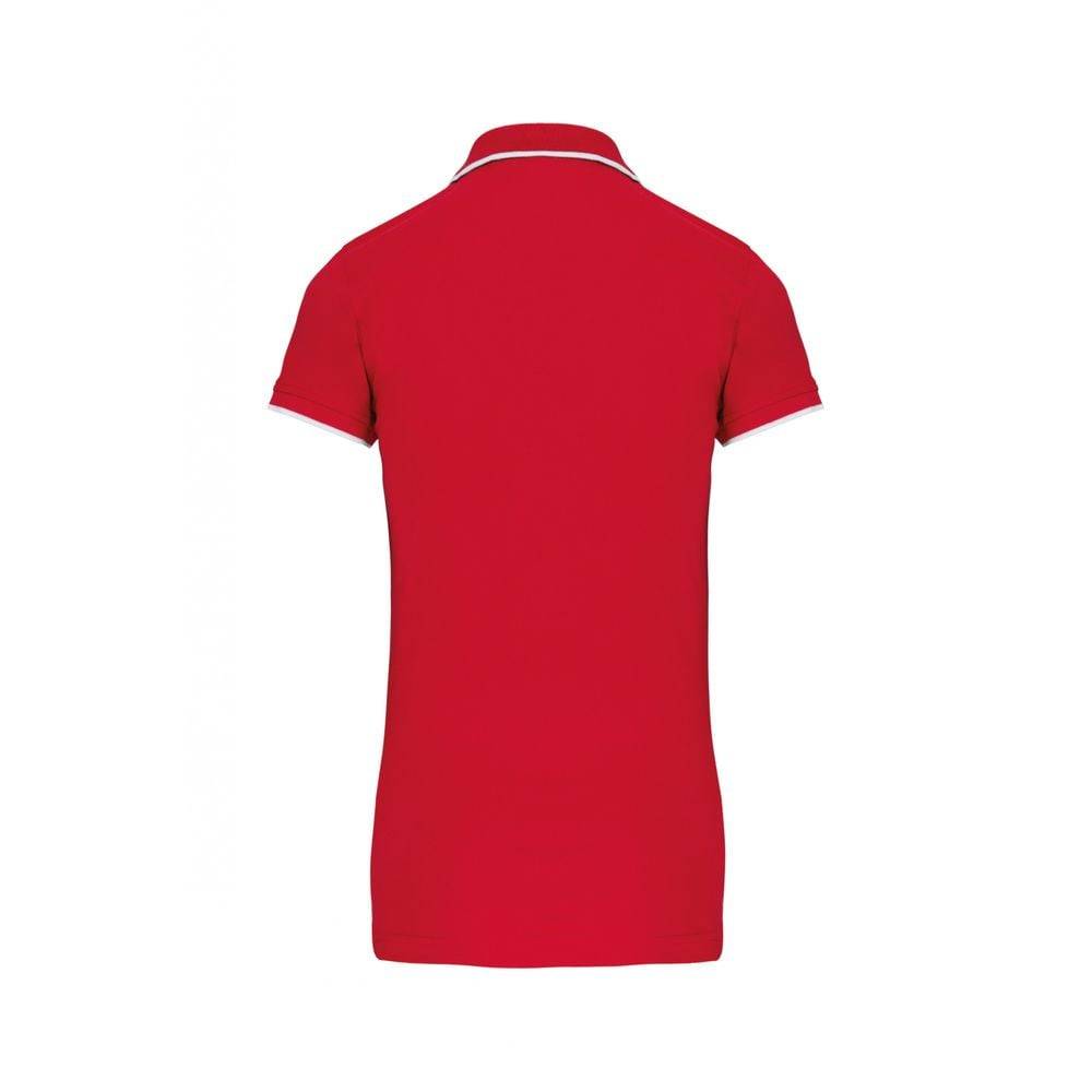 Polo maille piqué femme Kariban 100% coton Rouge / Blanc M - Image 2