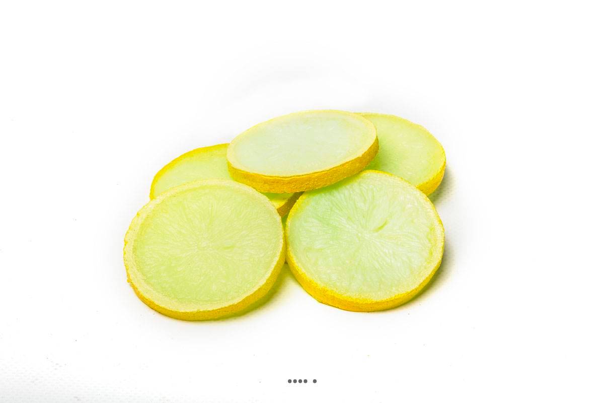 Artificielles - Tranches de Citron jaune artificiel X 6 en Plastique soufflé H 80x60 mm - Imagen 2