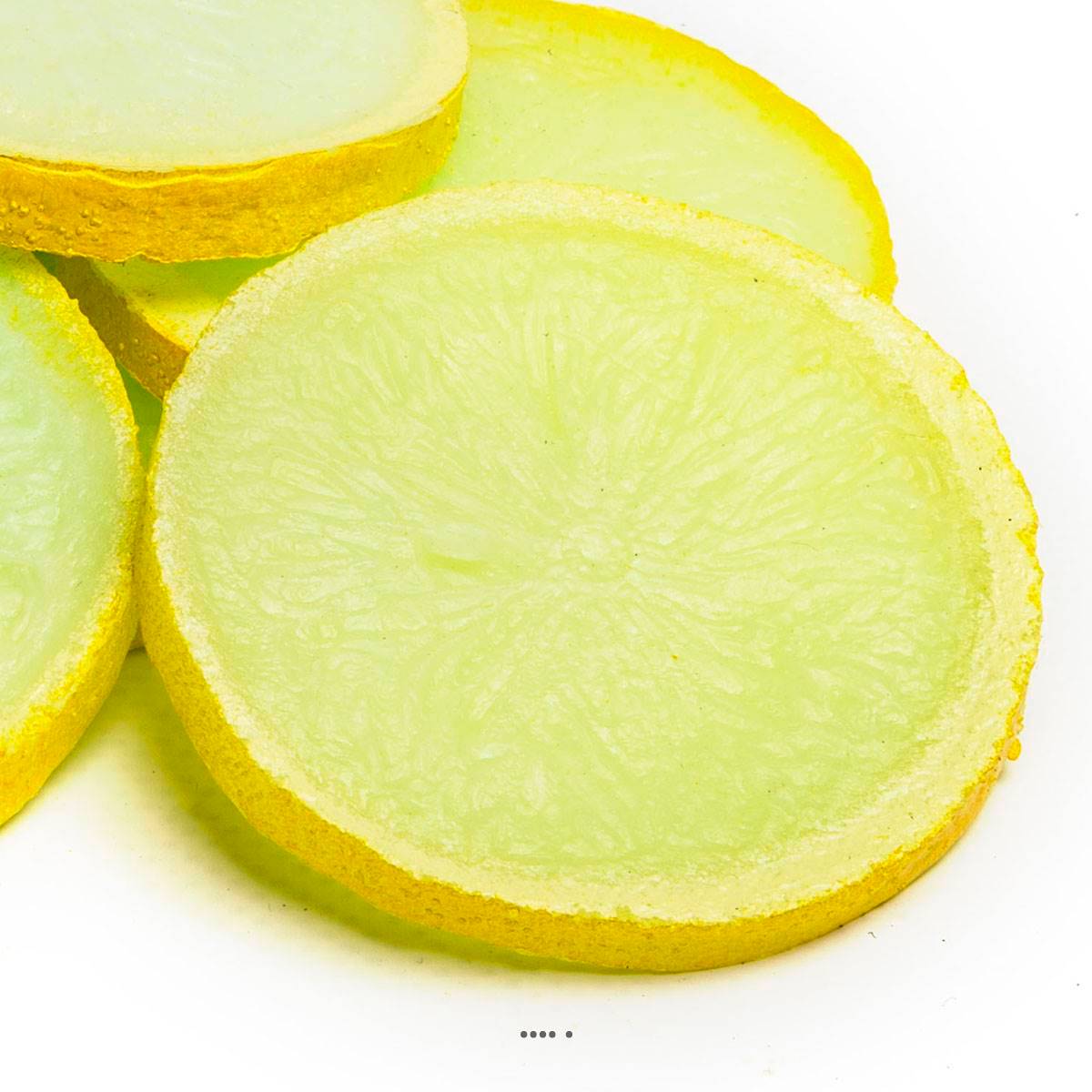 Artificielles - Tranches de Citron jaune artificiel X 6 en Plastique soufflé H 80x60 mm - Imagen 3