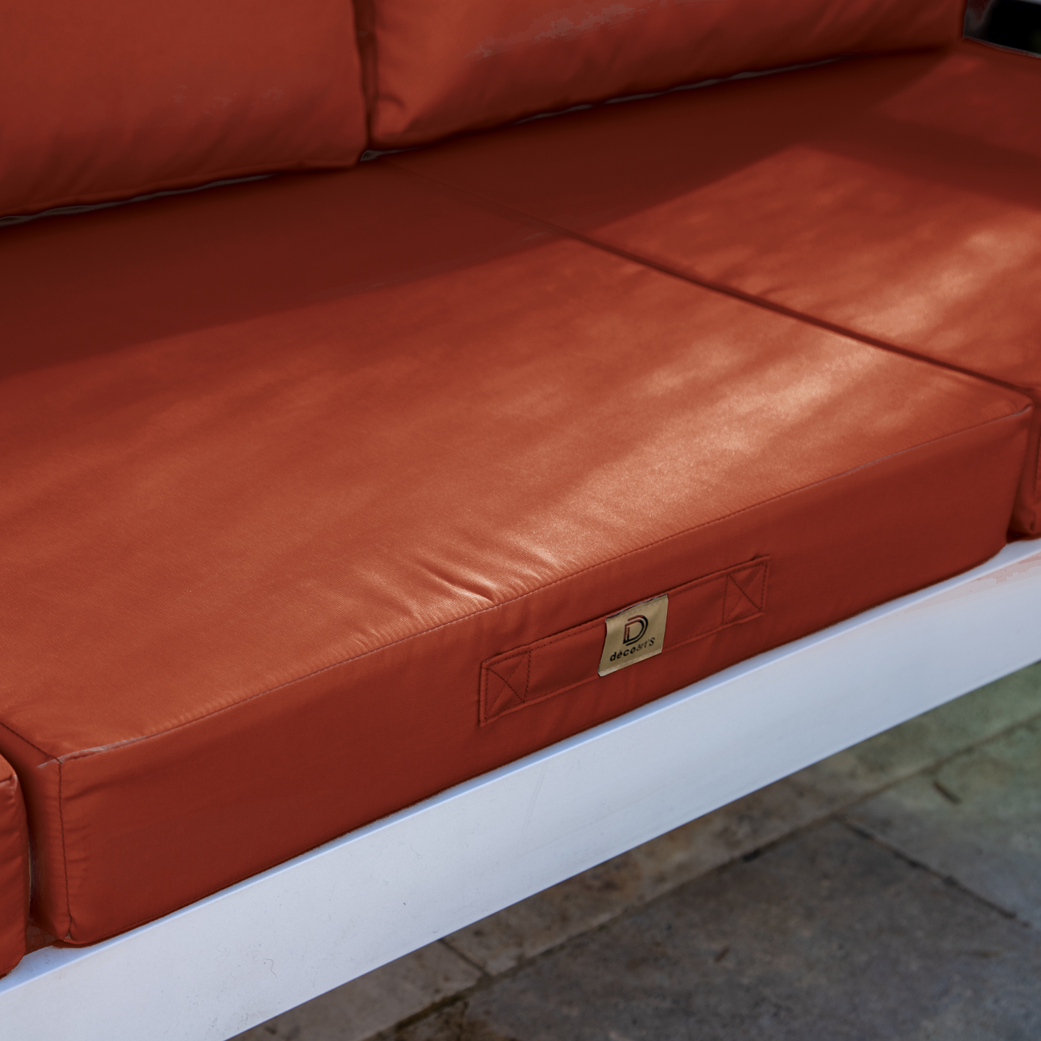 Coussins pour salon de jardin déhoussable 60x60cm Terracotta - Déco arts - Image 6
