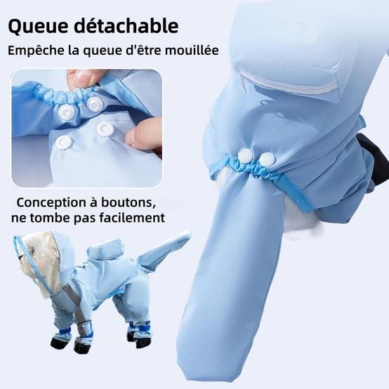 Manteau De Pluie Pour Chiens 2XL Imperméable, Bandes Réfléchissantes & Sangle Magique - Lytech - Image 3