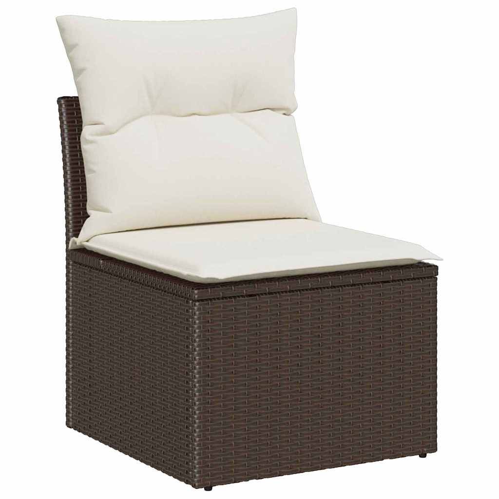 Salon de jardin 4 places en polyrotin modulable avec coussins confort Marron – ComfortXL Outdoor Living - Image 5