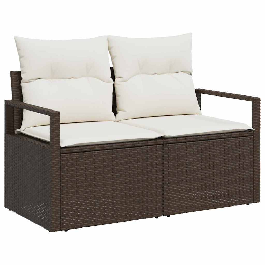 Salon de jardin 4 places en polyrotin modulable avec coussins confort Marron – ComfortXL Outdoor Living - Image 4