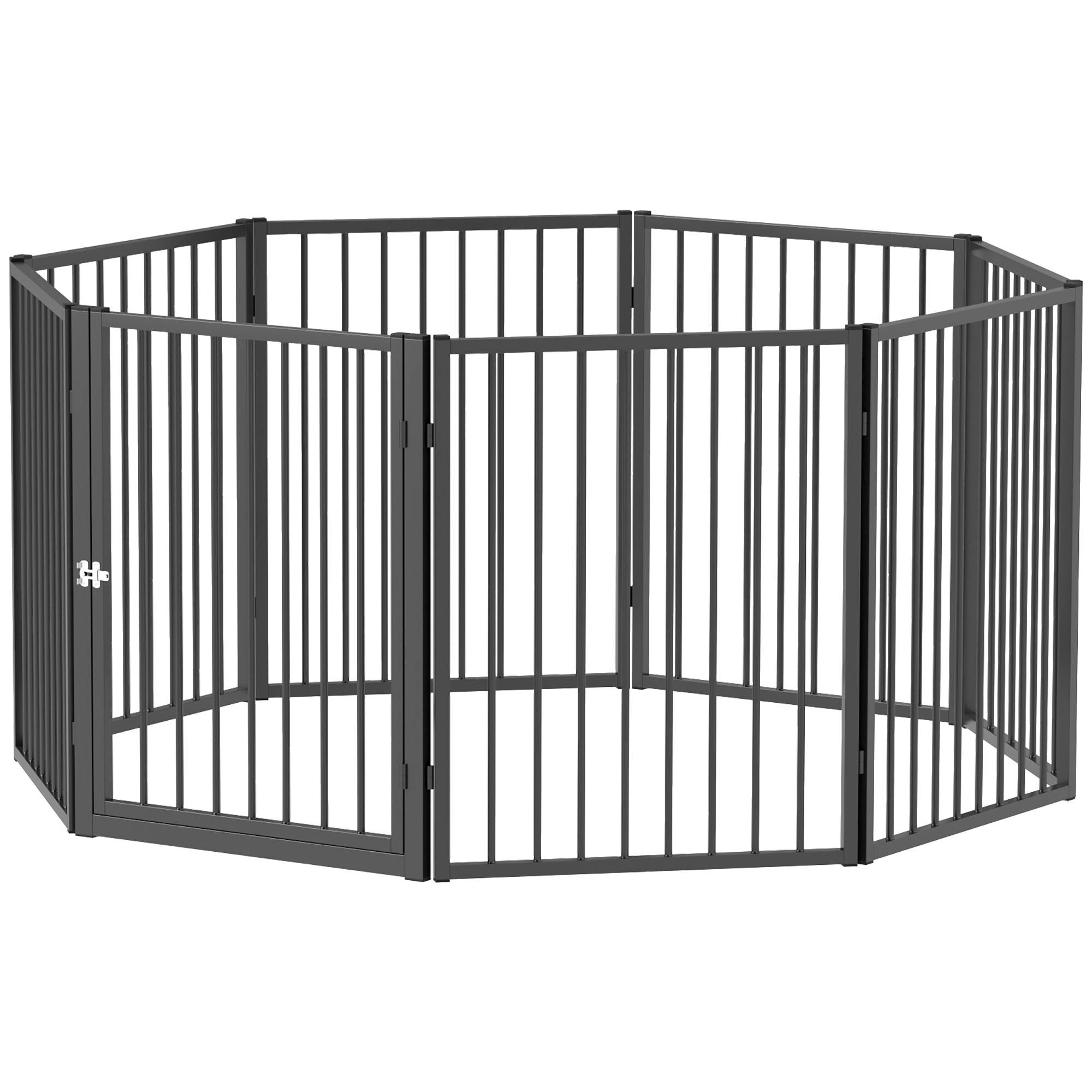 Parc pour chien à 8 panneaux, 60 x 76 cm, pour chiens de petite et moyenne taille, utilisation intérieure et extérieure, noir. - Image 2