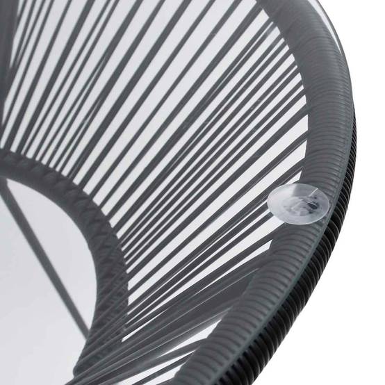 Table à manger de jardin Noir Ø70 x 74 cm Rotin et verre - PANGIVO - Image 3