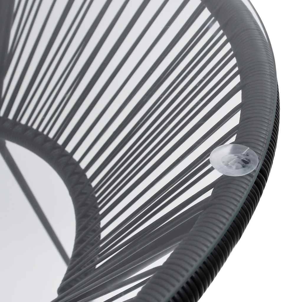 Table à manger de jardin Noir Ø70 x 74 cm Rotin et verre - PANGIVO - Image 3