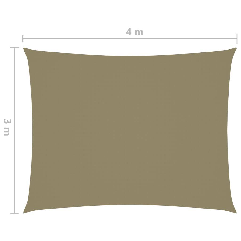 Helloshop26 - Voile toile d'ombrage parasol tissu oxford rectangulaire 3 x 4 m beige - Imagen 6