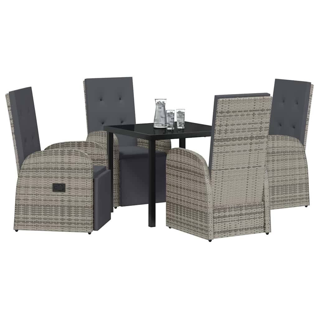 ComfortXL - Salon de Jardin 4 Places Gris en Résine Tressée avec Chaises à Dossier Inclinable – ComfortXL Outdoor Living - Image 3