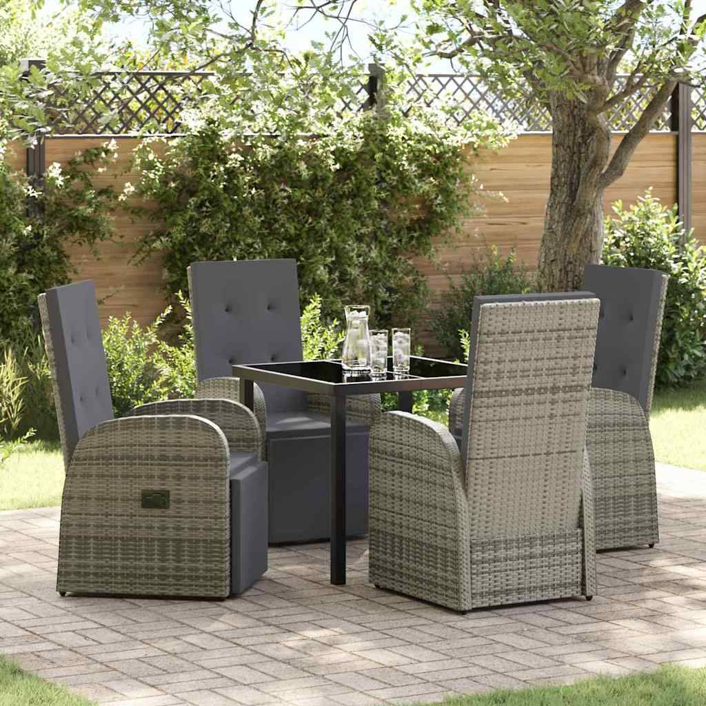 ComfortXL - Salon de Jardin 4 Places Gris en Résine Tressée avec Chaises à Dossier Inclinable – ComfortXL Outdoor Living - Image 1