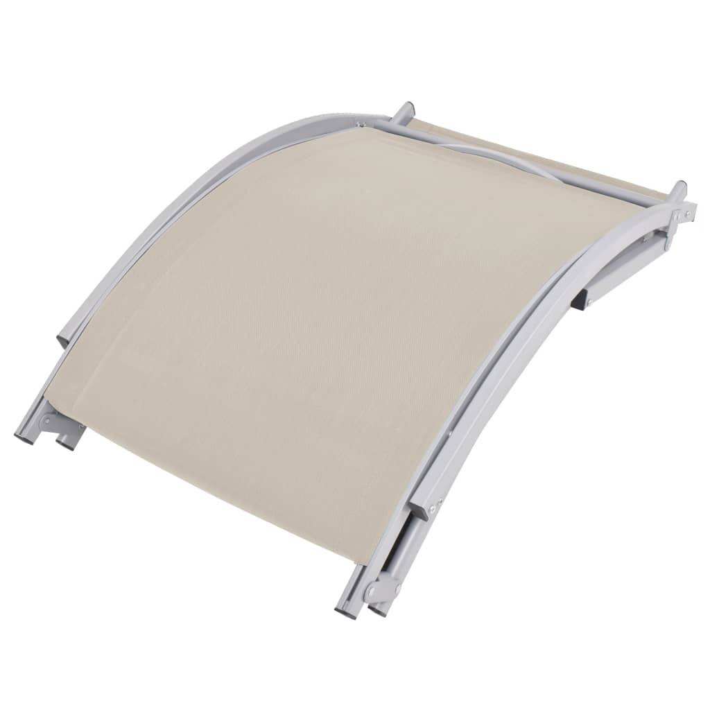Helloshop26 - Lot de deux chaises longues pliables textilène crème - Imagen 5