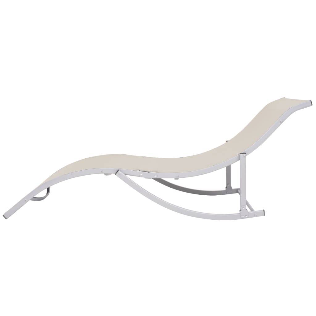Helloshop26 - Lot de deux chaises longues pliables textilène crème - Imagen 3
