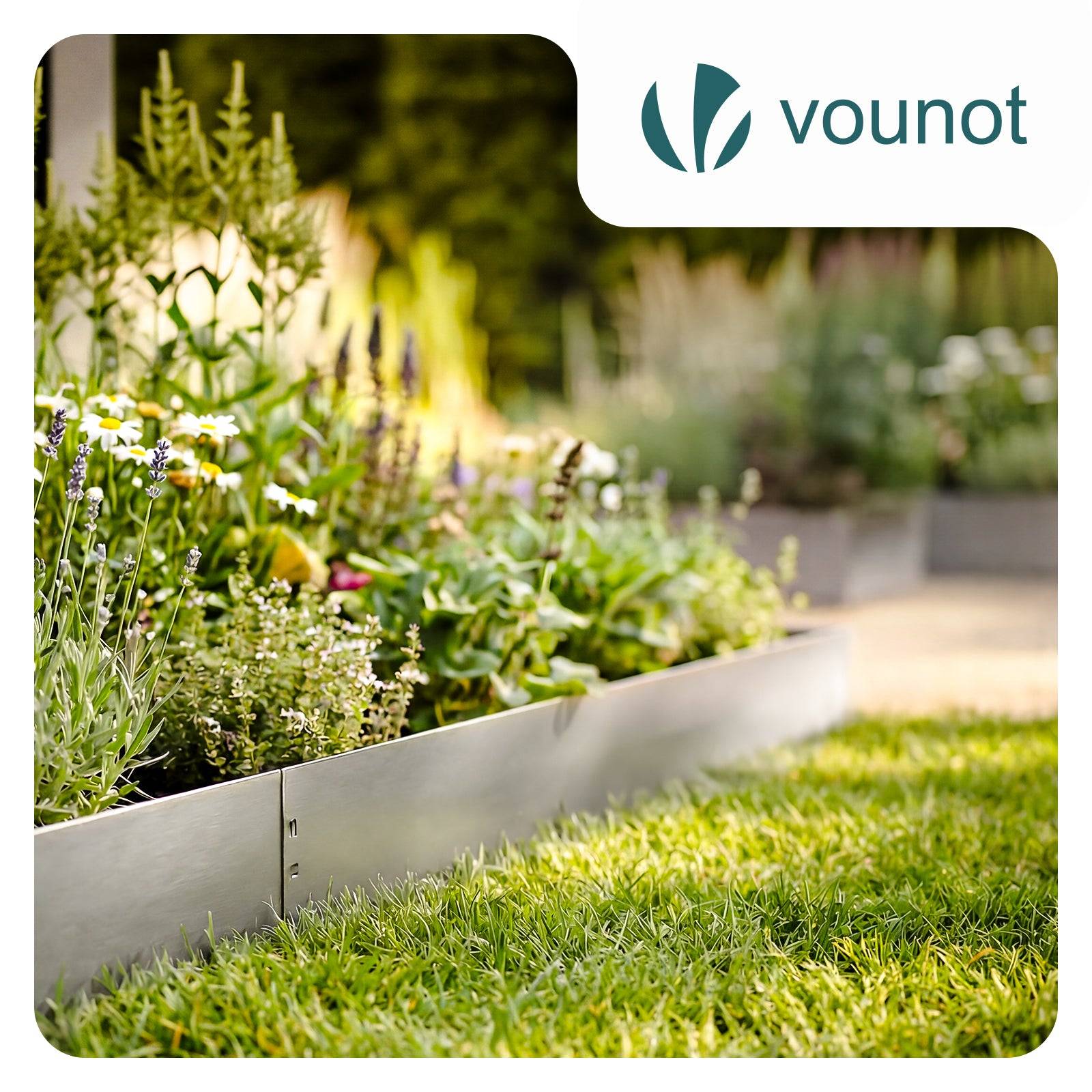 Vounot - Lot de 30 Bordure de jardin en métal galvanisé flexible 100x13cm - clôture gazon antirouille 30m - VOUNOT® - Image 2