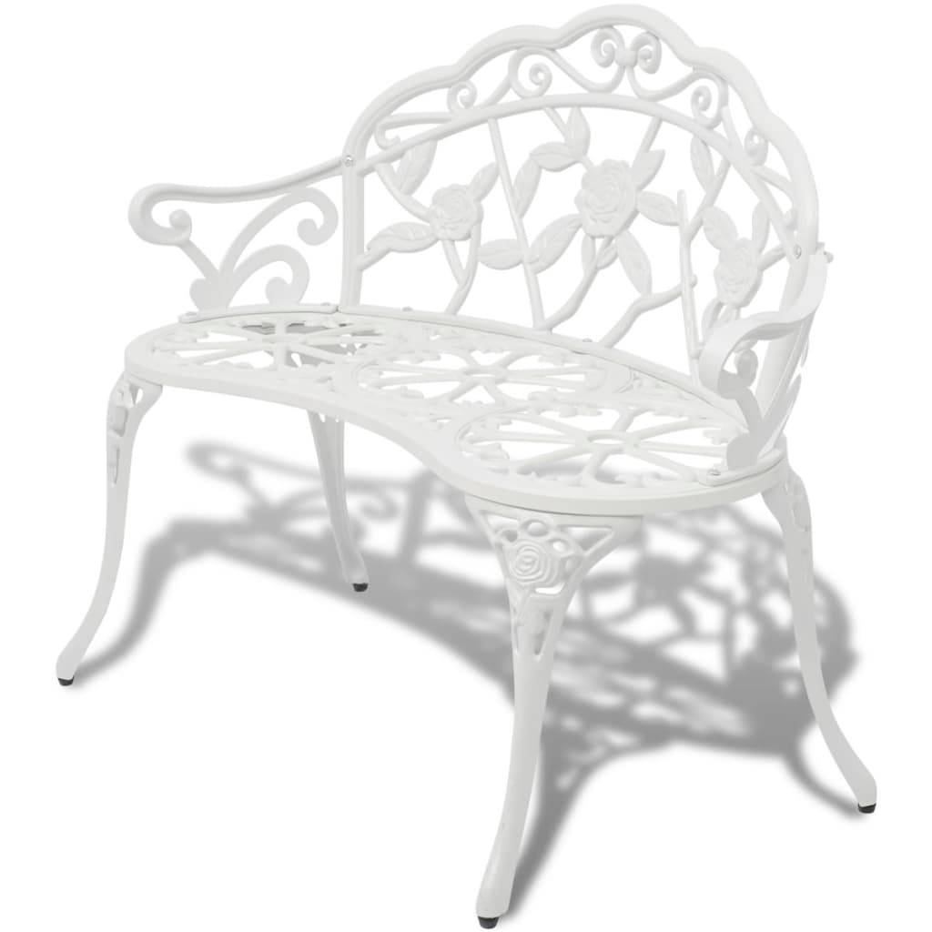 Vidaxl - Banc de jardin 100 cm Aluminium coulé Blanc vidaXL 42167 - Imagen 1