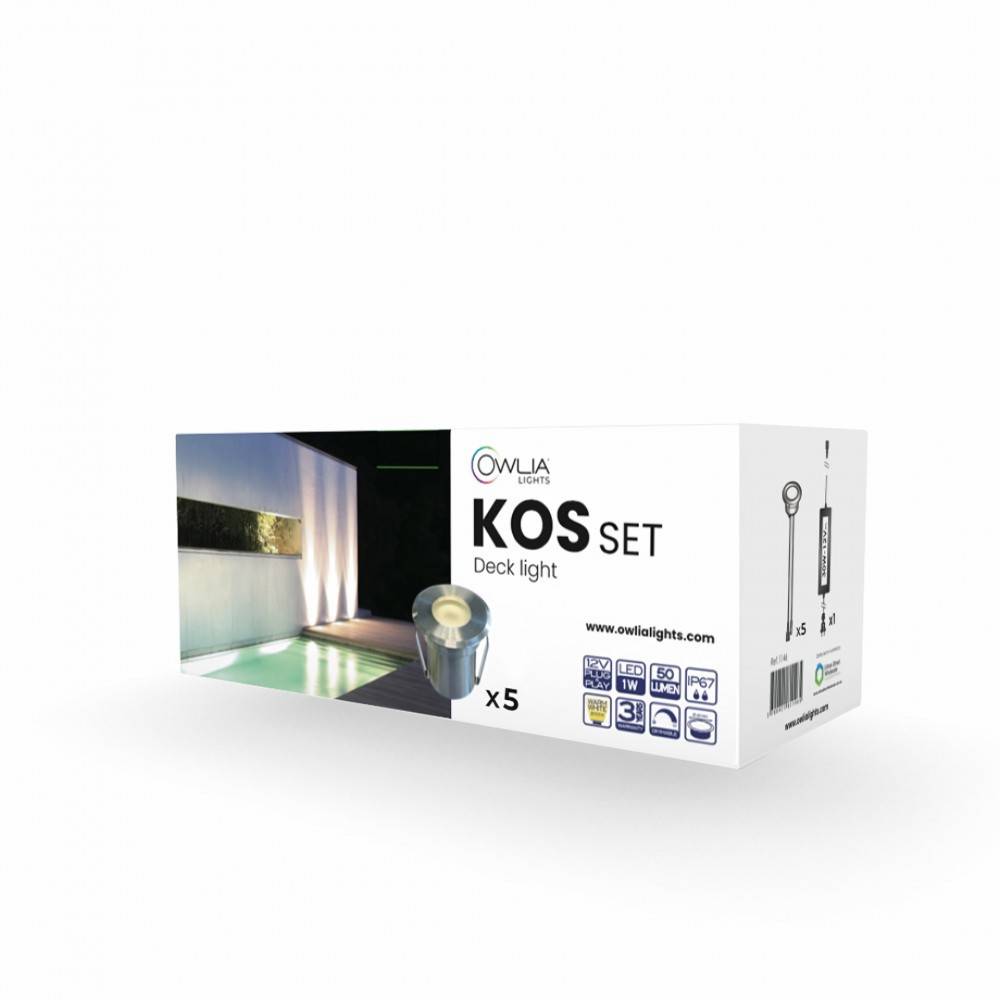 Decklinea - 5 Spots LED à Encastrer - Blanc Chaud - KOS - Transformateur 30W - Plug and Play - Spot dimmable - Imagen 5