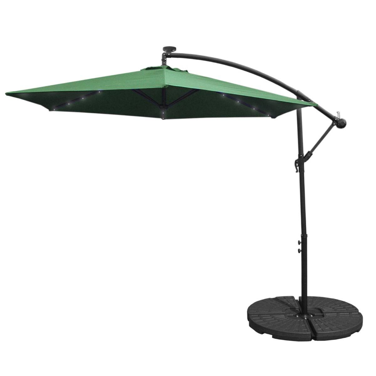 Monstershop - Parasol Vert 3m avec LED's Intégrés avec Base Ronde - Imagen 1
