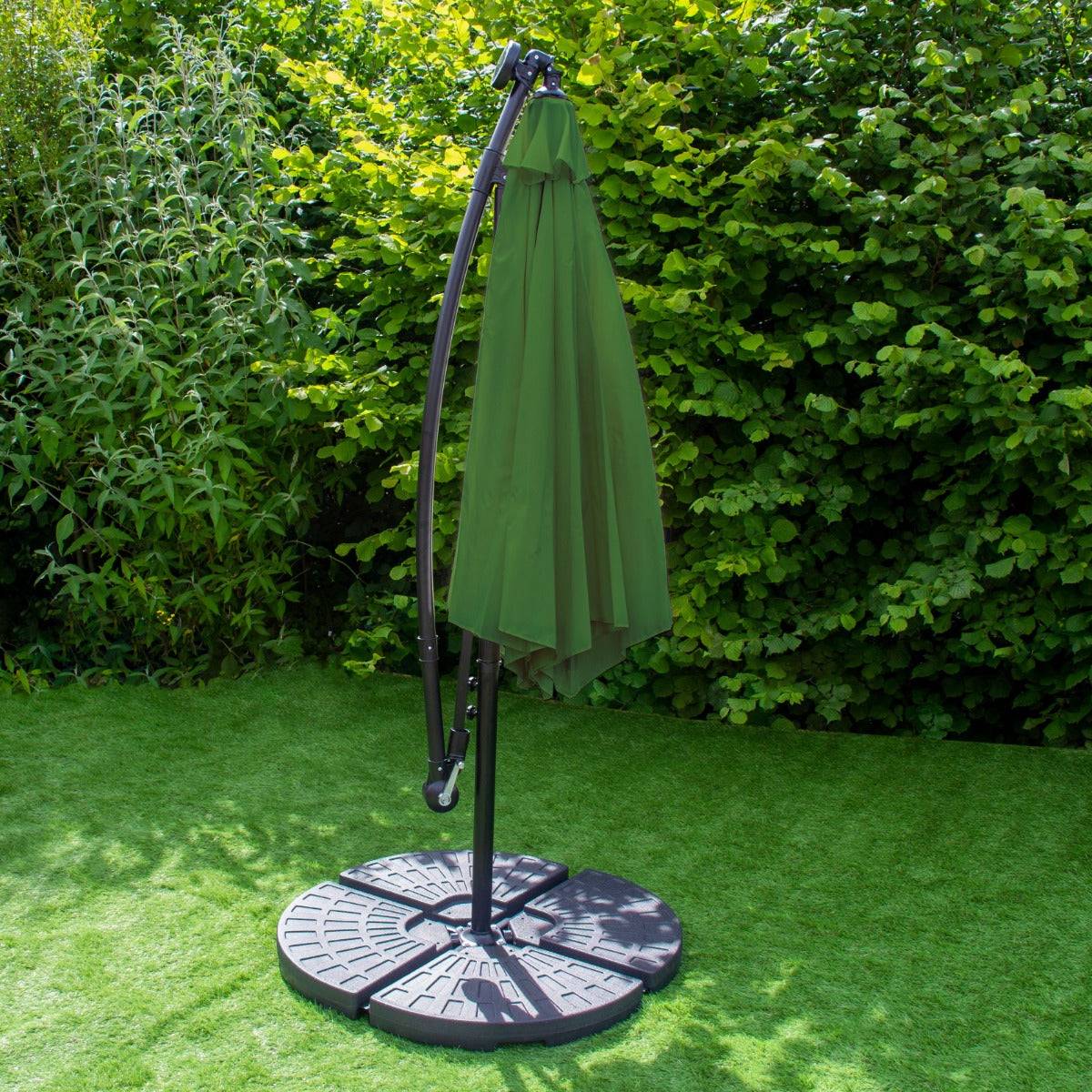 Monstershop - Parasol Vert 3m avec LED's Intégrés avec Base Ronde - Imagen 3