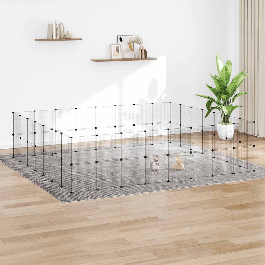 Vidaxl - Cage animaux de compagnie à 60 panneaux et porte Noir 280x245x70 cm vidaXL 3114048 - Imagen 1