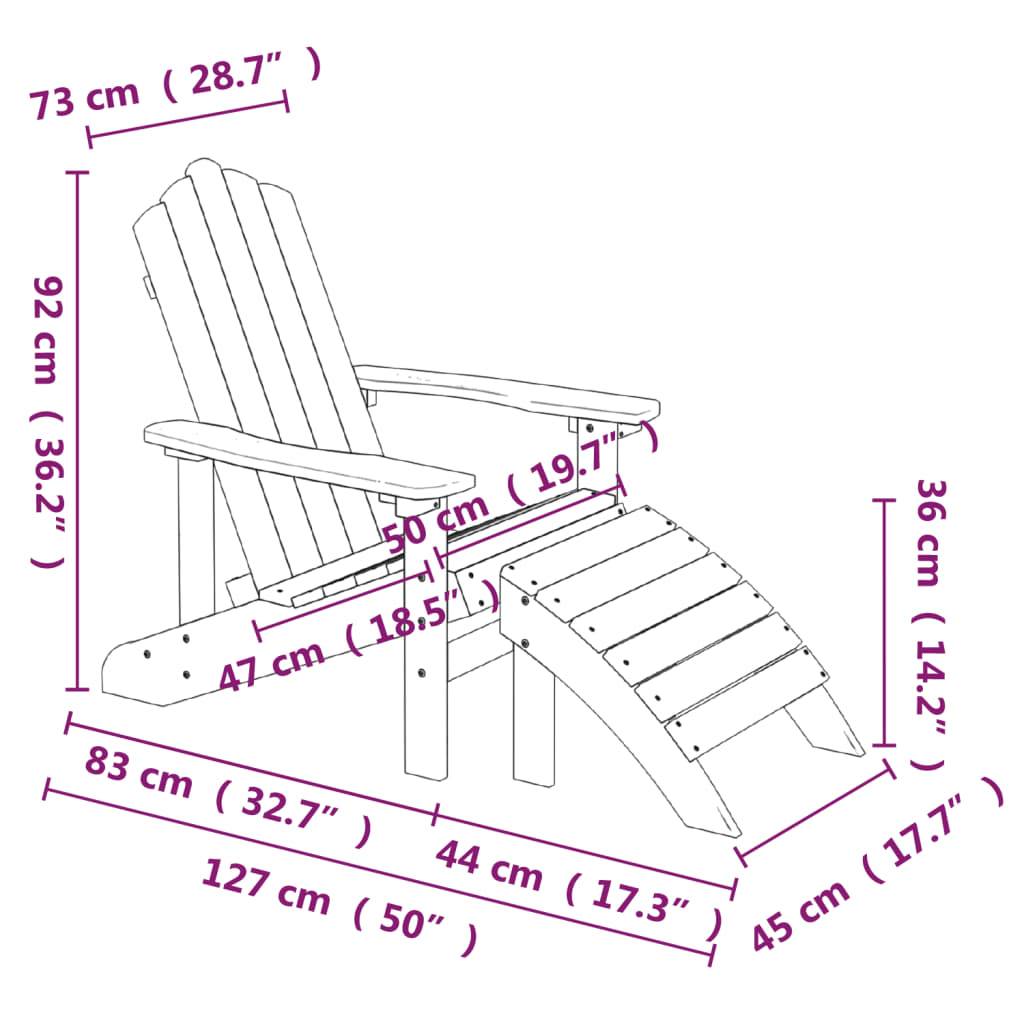 Chaises Adirondack PEHD bleu avec repose-pieds 73 x 83 x 92 cm - PANGIVO - Image 5