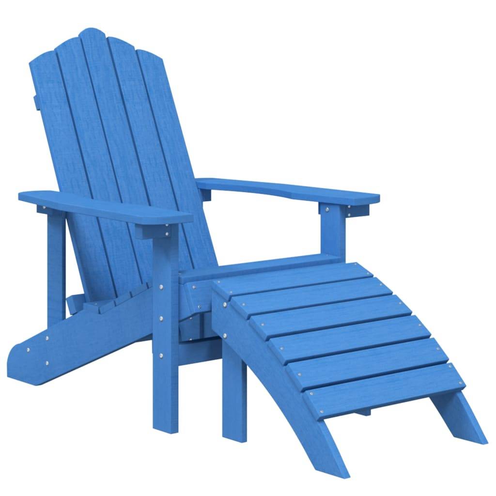 Chaises Adirondack PEHD bleu avec repose-pieds 73 x 83 x 92 cm - PANGIVO - Image 3