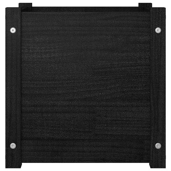 Jardinière d'extérieur - Bac à Fleurs - Pot De Fleurs Noir 40x40x40 cm Bois de pin massif - Image 4