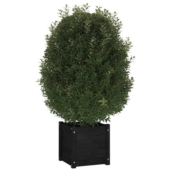 Jardinière d'extérieur - Bac à Fleurs - Pot De Fleurs Noir 40x40x40 cm Bois de pin massif - Image 3