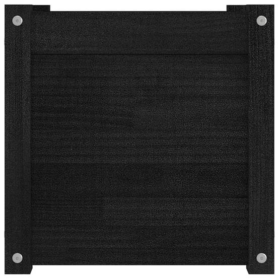Jardinière d'extérieur - Bac à Fleurs - Pot De Fleurs Noir 40x40x40 cm Bois de pin massif - Image 5