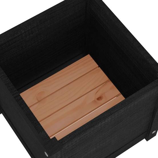 Jardinière d'extérieur - Bac à Fleurs - Pot De Fleurs Noir 40x40x40 cm Bois de pin massif - Image 6