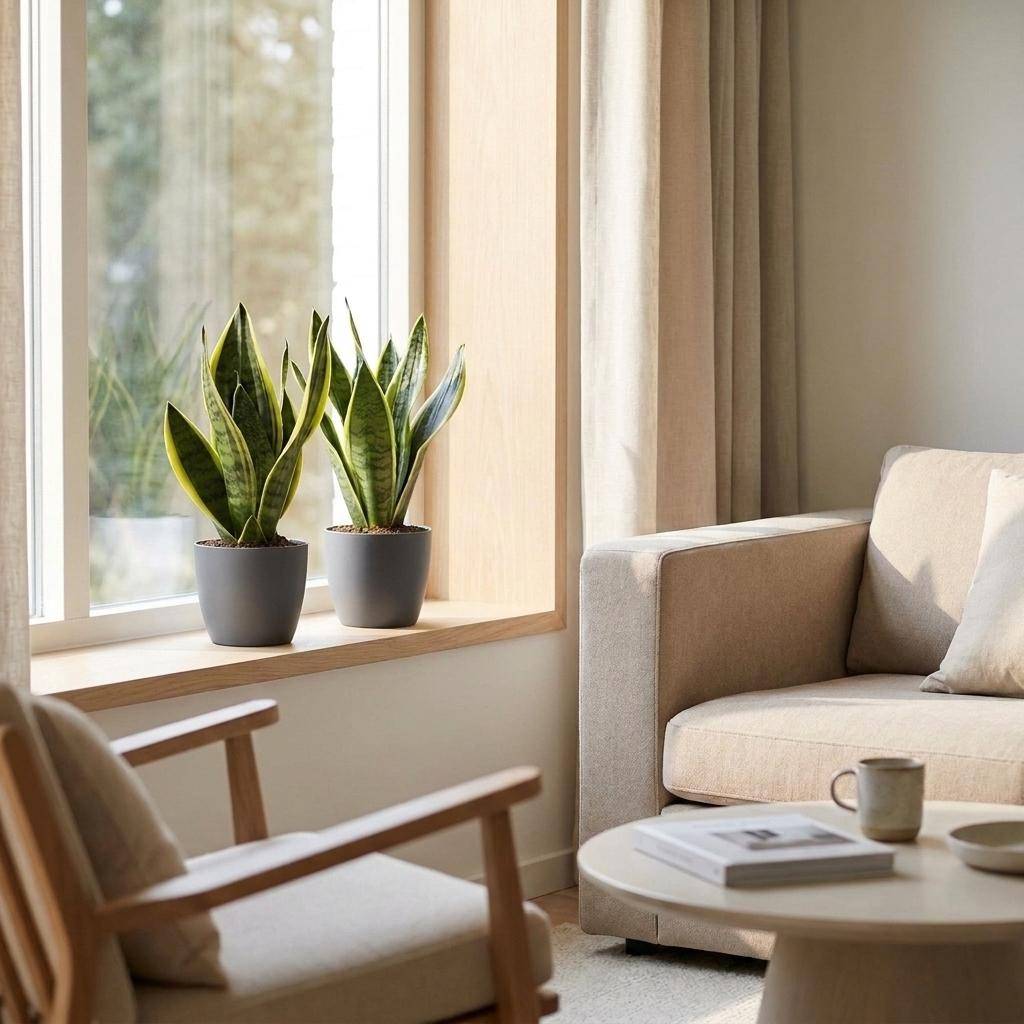 La Green Touch - Sansevieria Future Superb - Langue de belle-mère - Lot de 2 plantes - Avec cache-pot gris - Pot Ø12 cm, H 35 cm - Image 3