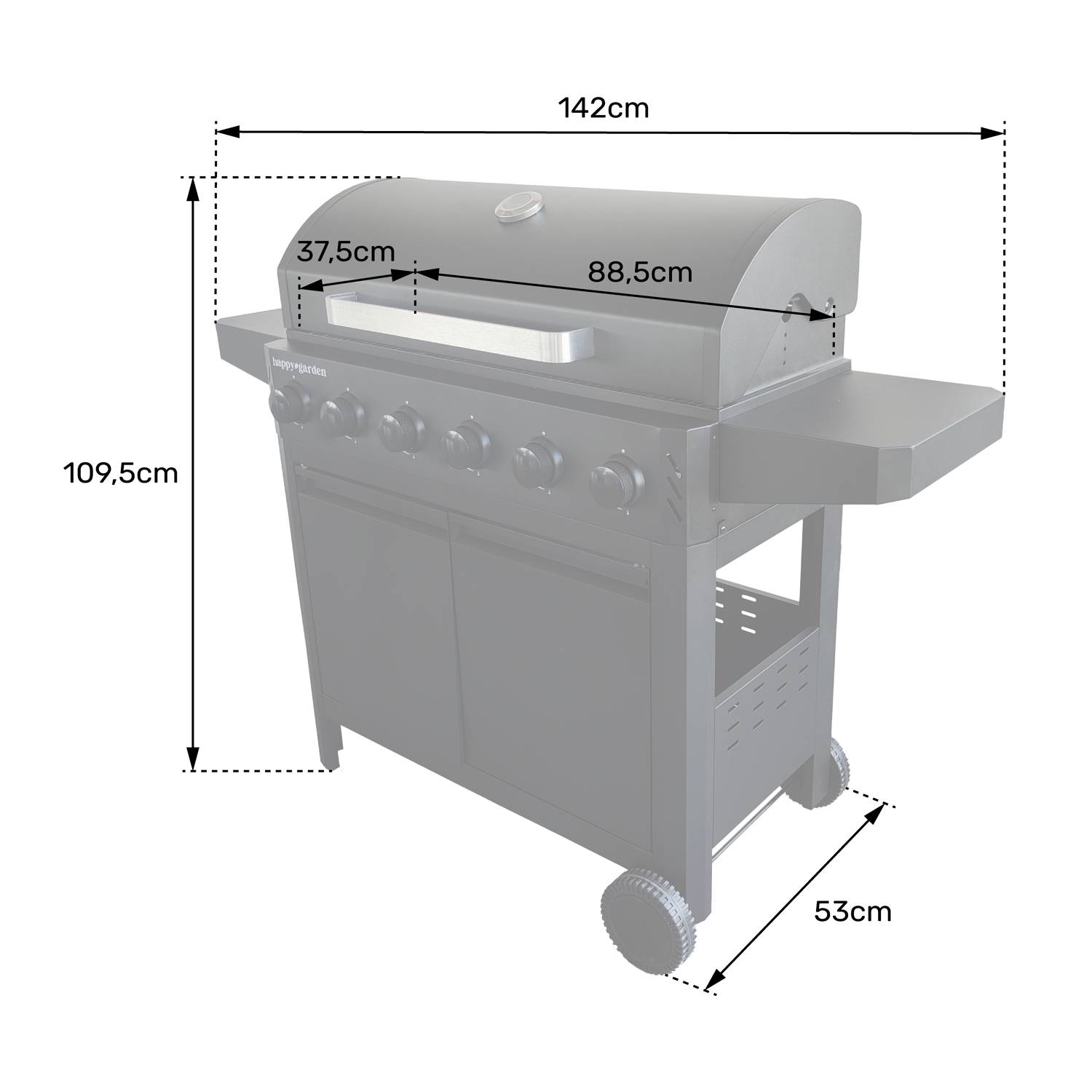 Barbecue au gaz IZALCO - 6 brûleurs 15kW - HAPPY GARDEN - Image 6