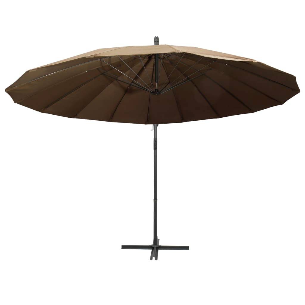 Helloshop26 - Parasol suspendu 3 m mât en aluminium taupe - Imagen 1