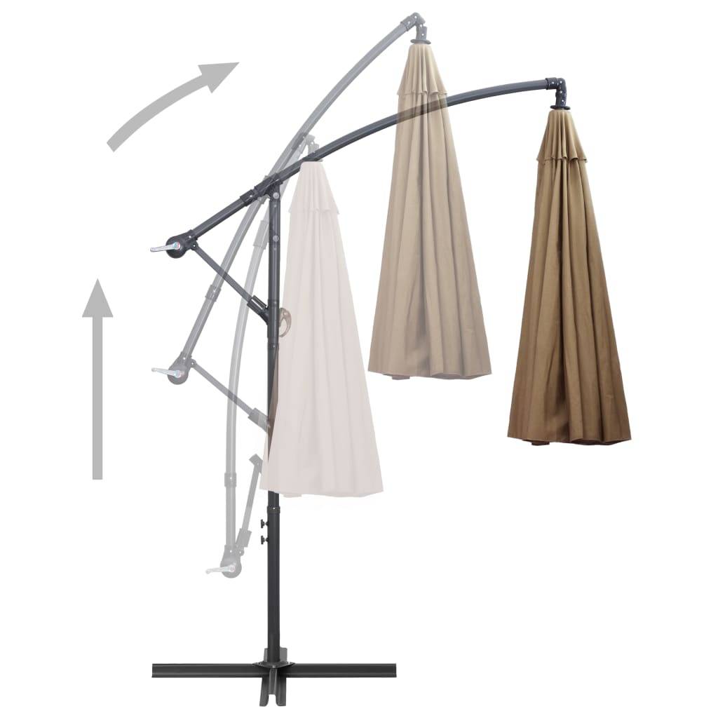 Helloshop26 - Parasol suspendu 3 m mât en aluminium taupe - Imagen 2