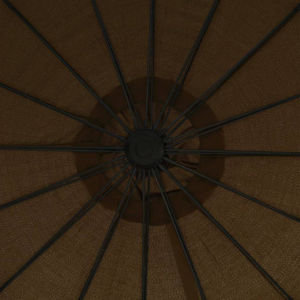 Helloshop26 - Parasol suspendu 3 m mât en aluminium taupe - Imagen 4