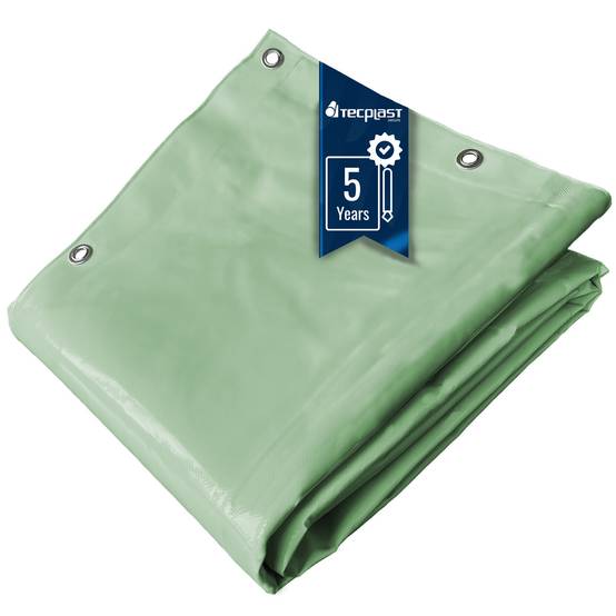 Bâche Tunnel agricole 3,5x4 m LP506TU Vert Sauge - Garantie 5 ans - Bâche PVC étanche pour Tunnel de stockage TECPLAST - Image 1