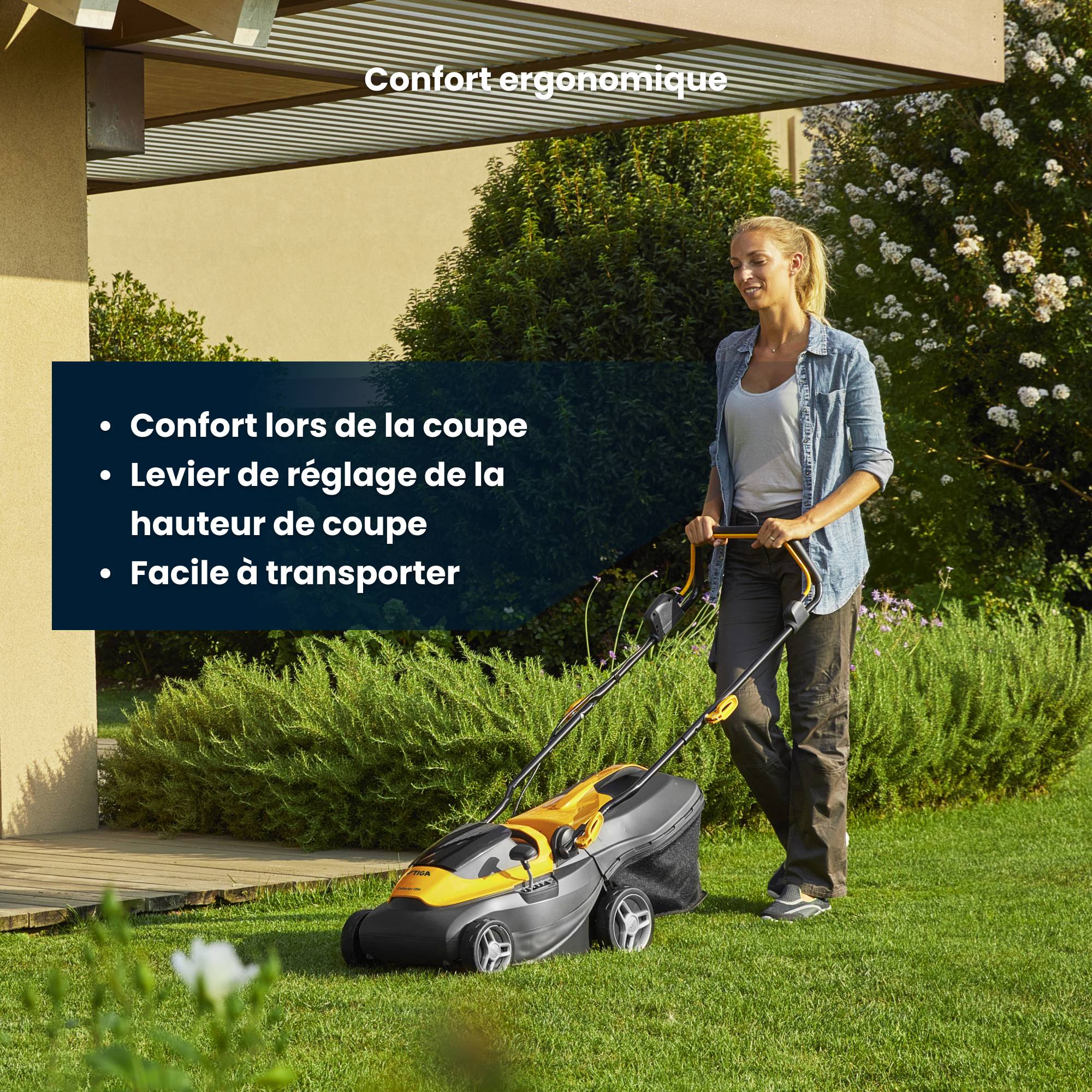 Stiga - Tondeuse Collector 136e Kit, largeur 34 cm, 6 hauteurs, bac 35 L - STIGA - Image 5