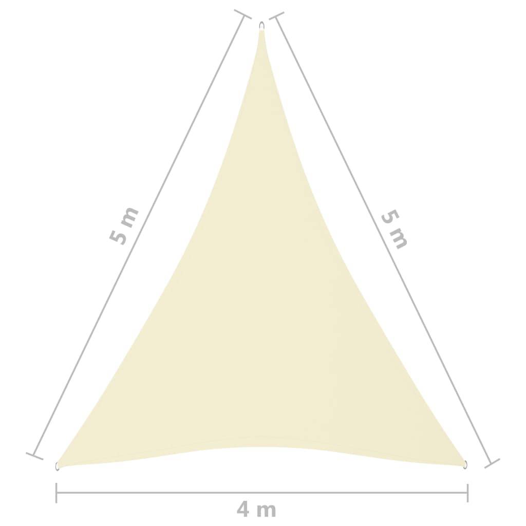 Helloshop26 - Voile d'ombrage parasol tissu oxford triangulaire 4 x 5 x 5 m crème - Imagen 6