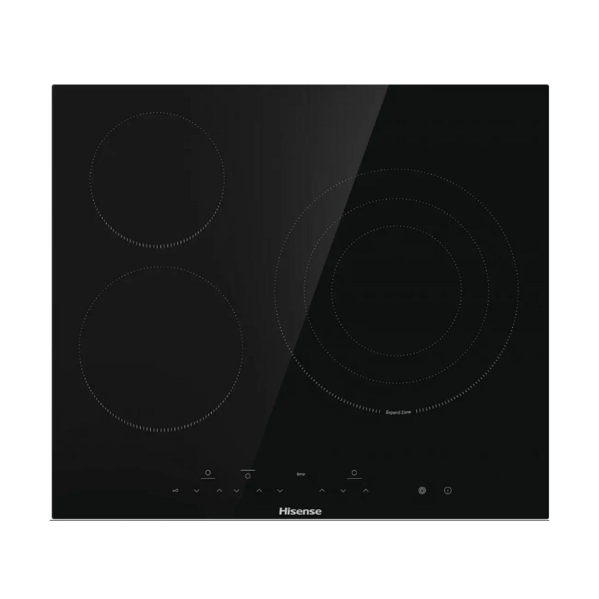 Table de cuisson vitrocéramique 60cm 3 feux 5700w noir E6332BSCE Hisense - Image 1