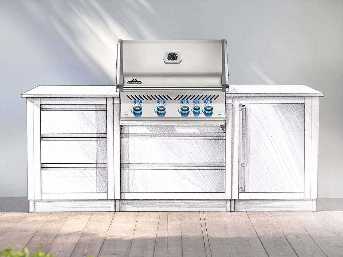Napoleon - Barbecue à gaz encastrable Prestige Pro 500 inox avec rôtissoire - Napoleon - Imagen 10