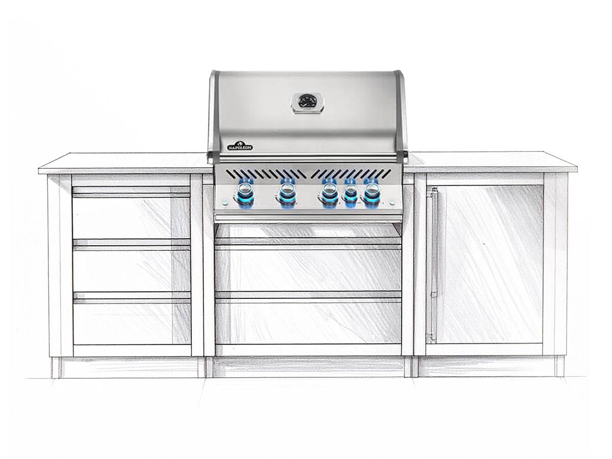 Napoleon - Barbecue à gaz encastrable Prestige Pro 500 inox avec rôtissoire - Napoleon - Imagen 6