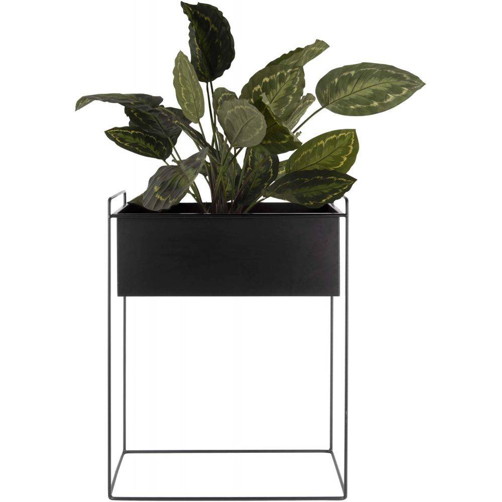 Pt Living - Set de 2 supports à plantes rectangulaires en métal Essence Noir - Imagen 4
