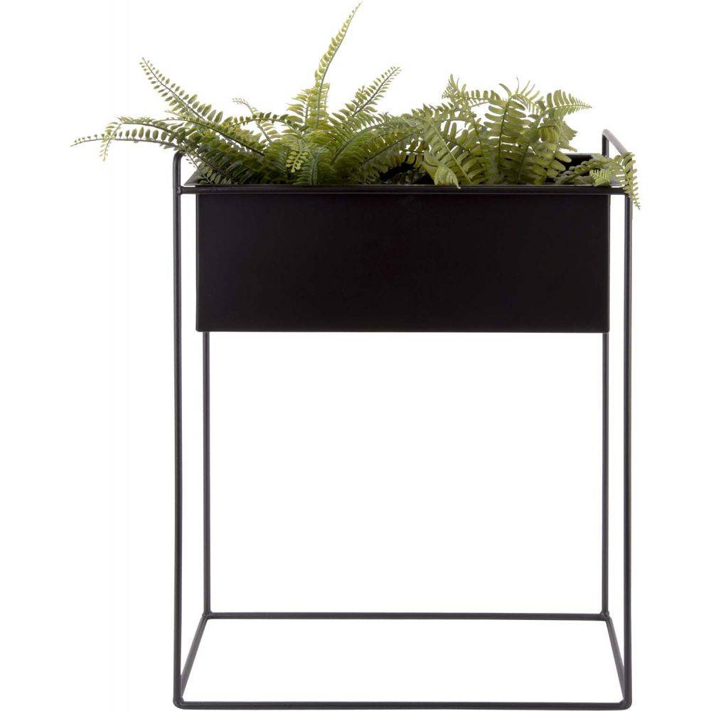 Pt Living - Set de 2 supports à plantes rectangulaires en métal Essence Noir - Imagen 2